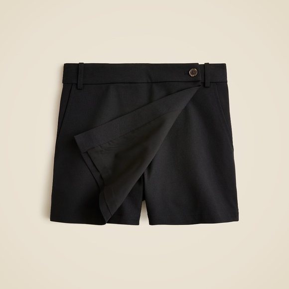 NWT!! J. CREW Wrap Front Skort Bi-Stretch Cotton Blend Black Shorts Skirt Size 0 - Picture 11 of 16